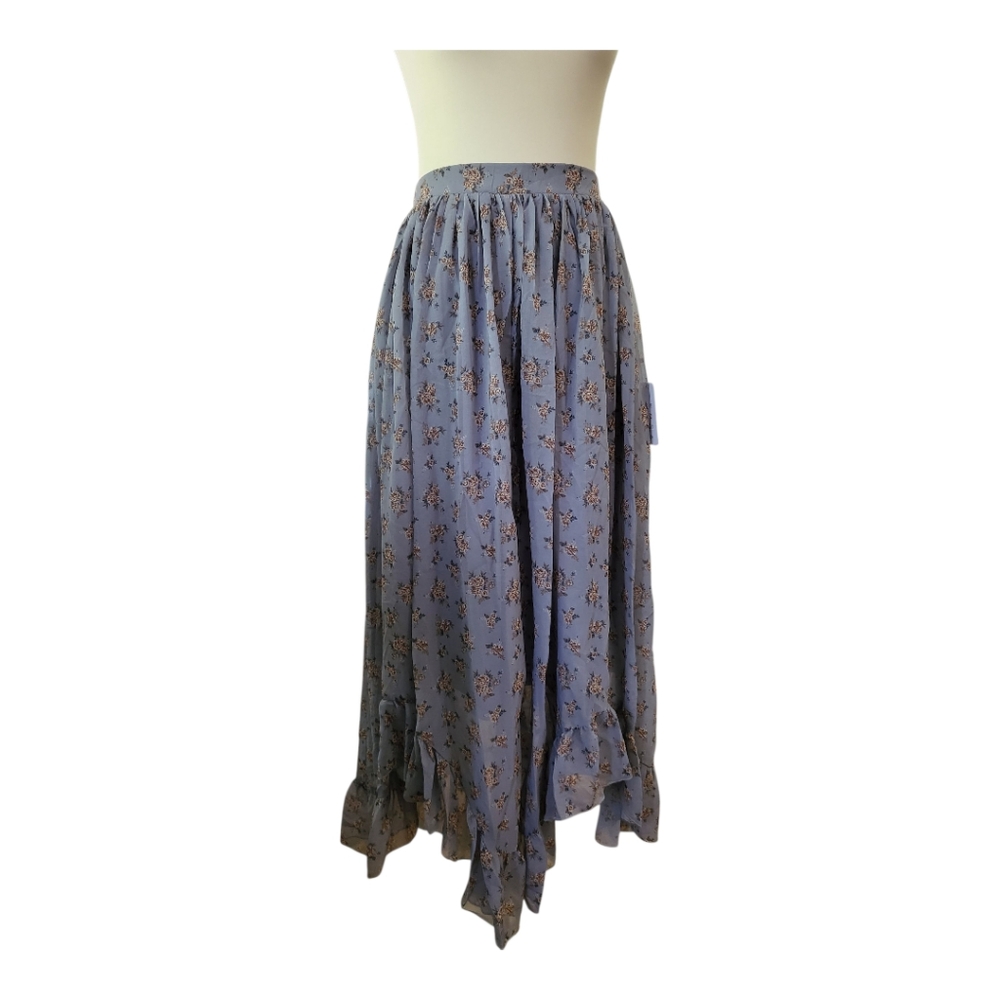 Mia Joy‎ By Joyfolie Floral Blue Maxi Skirt  Boho Womens Size S New
